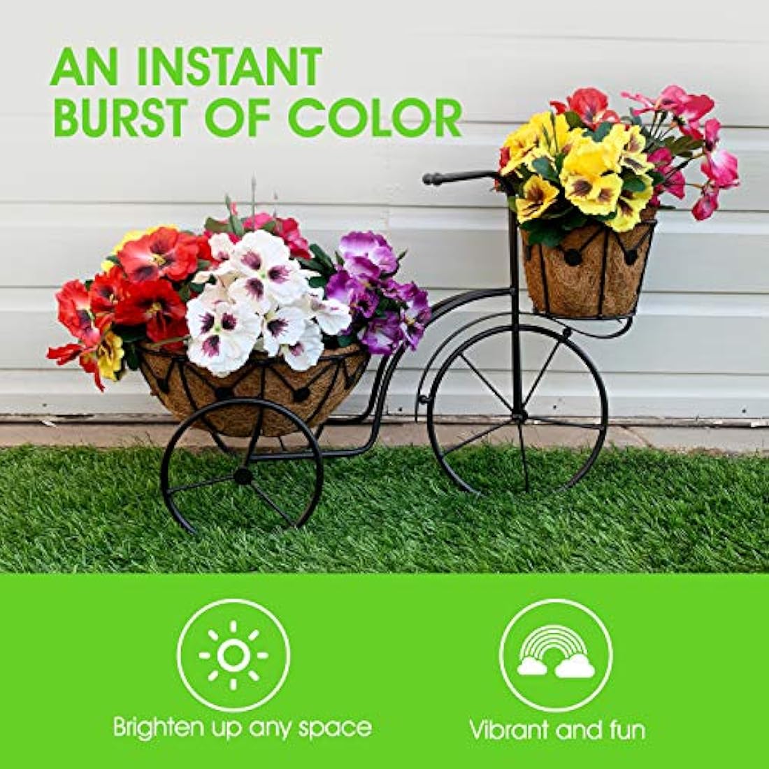Garden 365 Artificial Pansy Flowers - Fake Plants for Outdoor or Indoor Use - Faux Flower Decorations with Fade Resistant Colour - POTS NOT INCLUDED (5 Pack - Red)