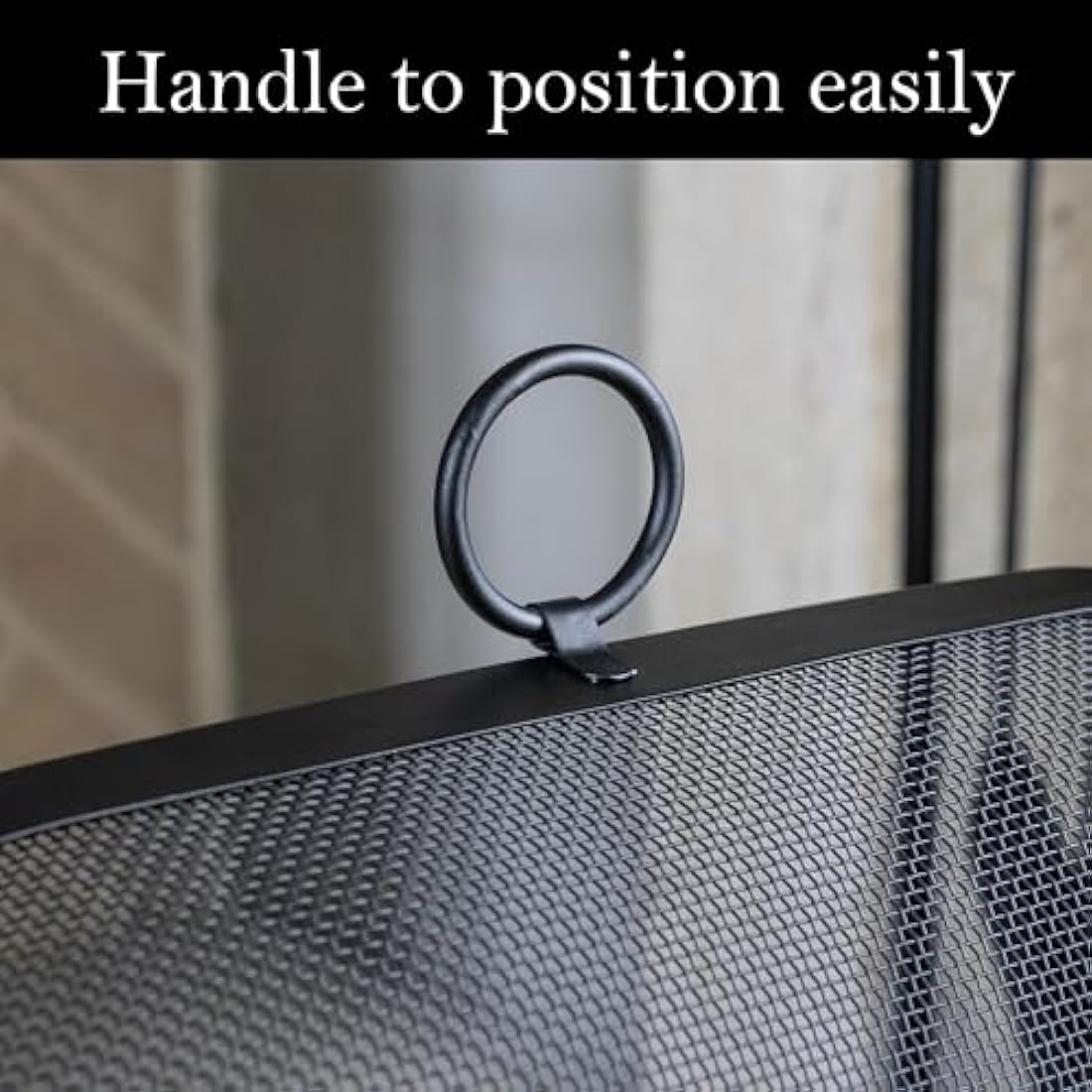JVL Black Cairngorn Spark guard, fire guard, fire screen, fire surround