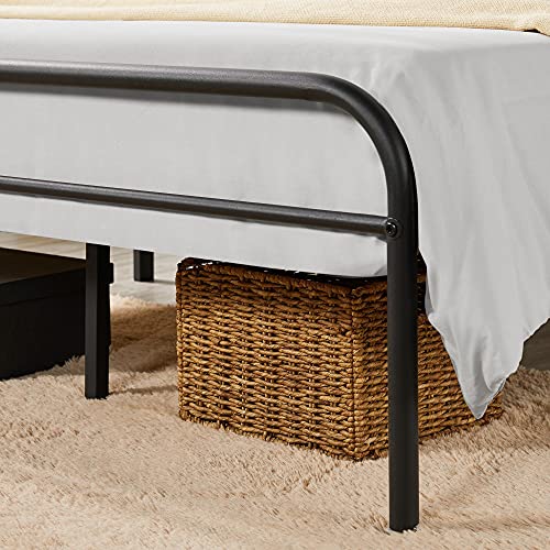 Yaheetech Romantic 5ft King Metal-Framed Bed with High Headboard, Strong Metal-Framed Bed with Storage for Bedrooms, Guestrooms