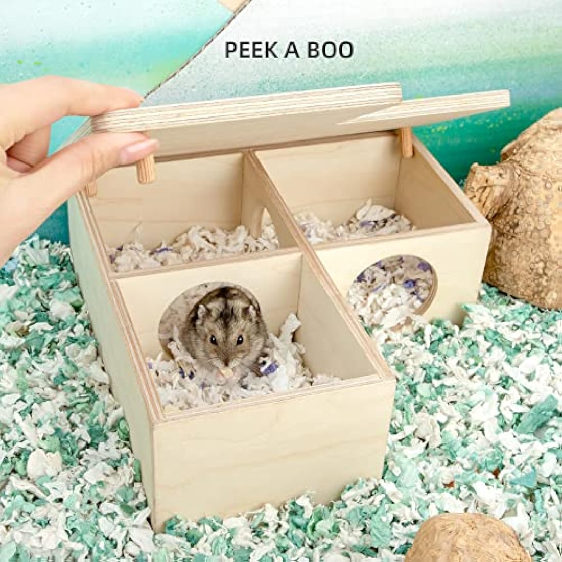 Niteangel Multi-Chamber Hamster House Maze - Multi-Room Hideouts & Tunnel Exploring Toys for Hamster Gerbils Mice Lemmings(3-Room small)