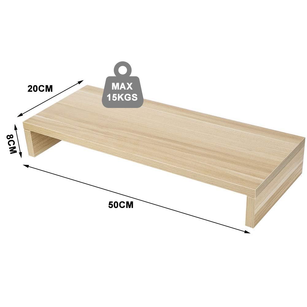 Ejoyous Wood Monitor Stand Riser, Desk Monitor Stand Ergonomic Laptop Stand for Computer, Notebook, PC(50x20x7.7cm)