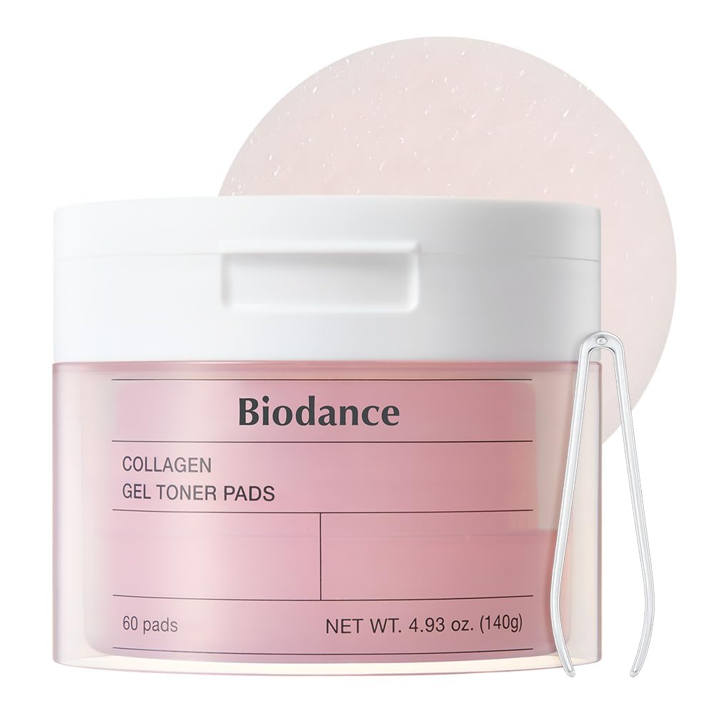 Biodance Collagen Gel Toner Pads, Pore Minimizer for Face, Improve Elasticity, Gentle Exfoliating, Korean Toner Pads for Sensitive Skin, Korean Skin