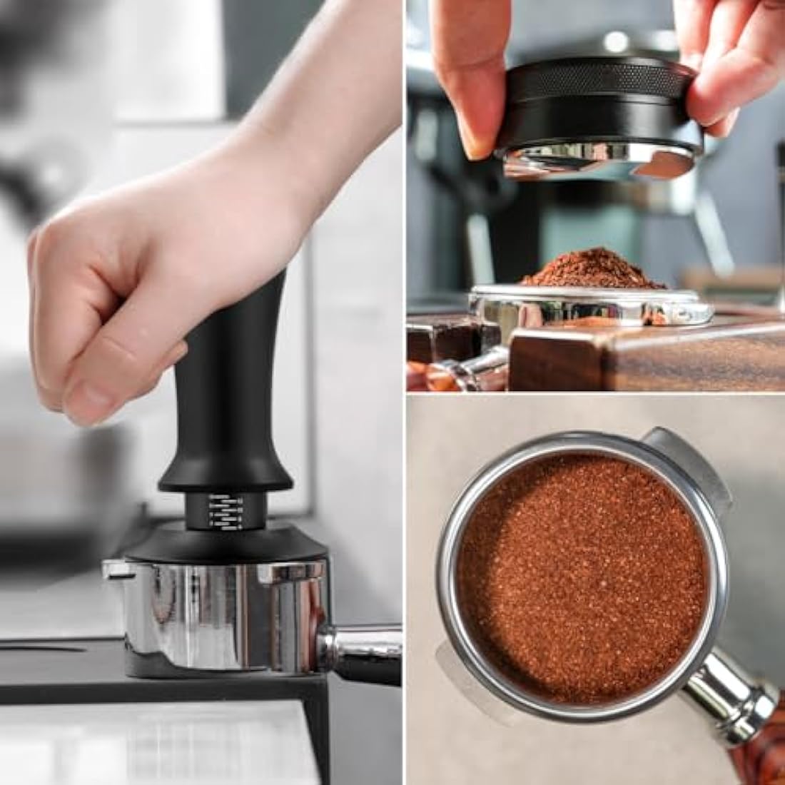 Y-Step 5 Pcs Coffee Tamper Set, Espresso Coffee Accessories Set, with 51mm Coffee Tamper Station, Coffee Leveler, Espresso Tamper, Coffee Stirrer, Coffee Cleaning Brush - Coffee Tamper Holder Set