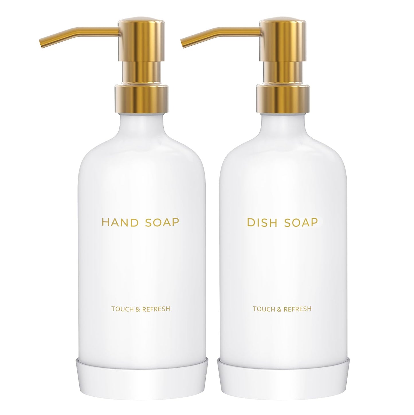 Kitchen Soap Dispenser with Non-Slip Protective Silicone Pad - Hand and Dish Soap Dispenser for Kitchen,Modern Kitchen Decor & Accessories. (Gold)