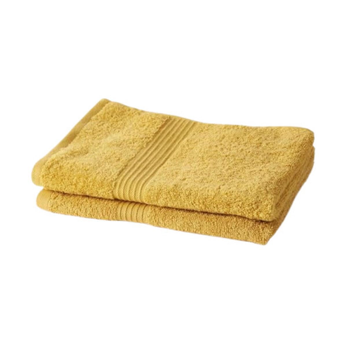TODAY Set of 2 Hand Towels 50 x 90 cm 100% Cotton Ochre