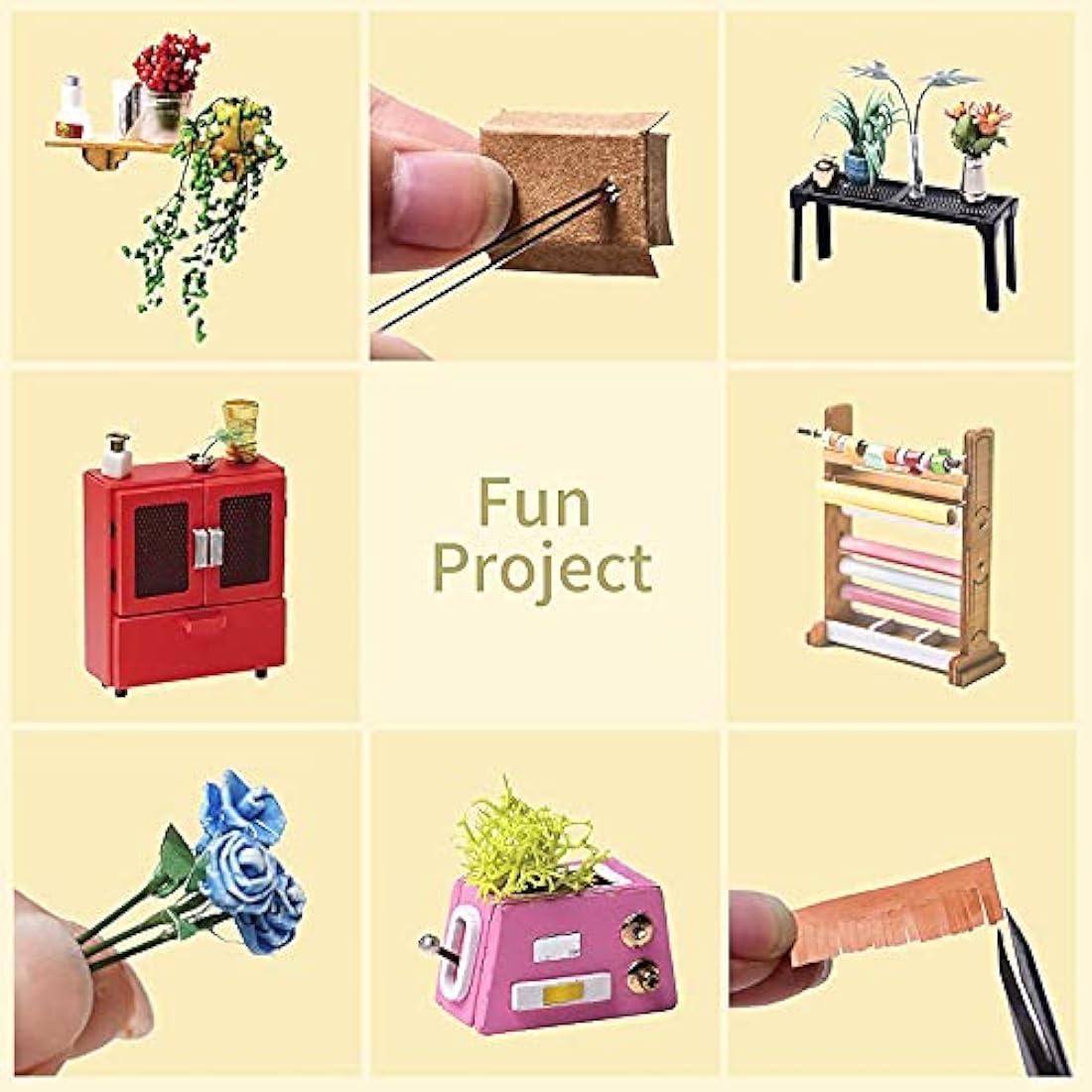 Rolife DIY Miniature Dolls House Kits to Build for Teens Adults, 3D Wooden Doll House Craft Gifts for Kids The Corner of Happiness
