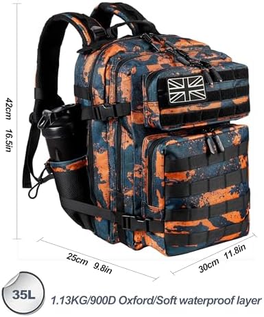 LHI Tactical Military Backpack for Men and Women 25L/35L Army Assault Pack Bag Small Rucksack with Bottle Holder