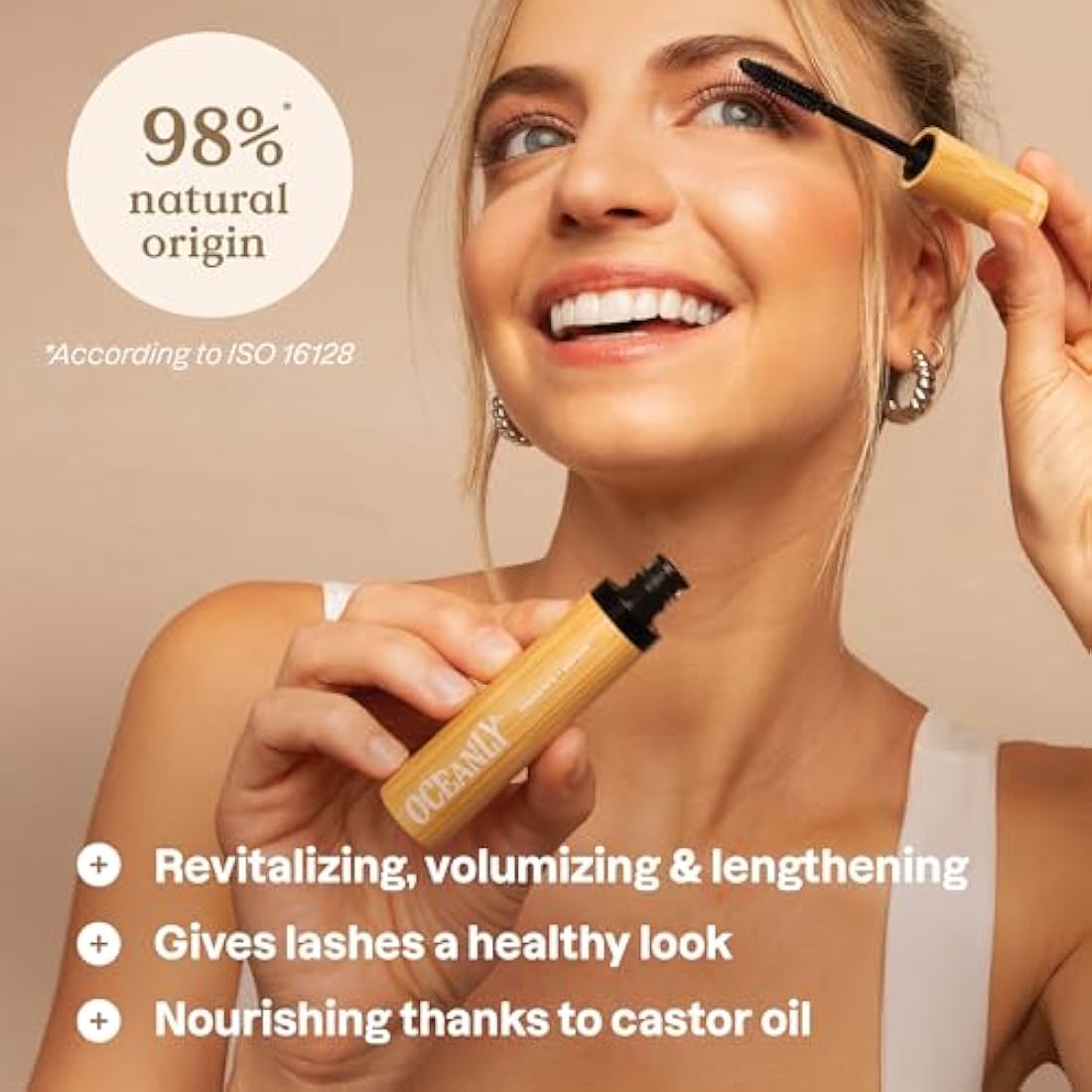 ATTITUDE Oceanly Serum Infused Mascara, EWG Verified, Eye Lash Serum, Length + Volume, Vegan Beauty and Makeup, Black, 7 g