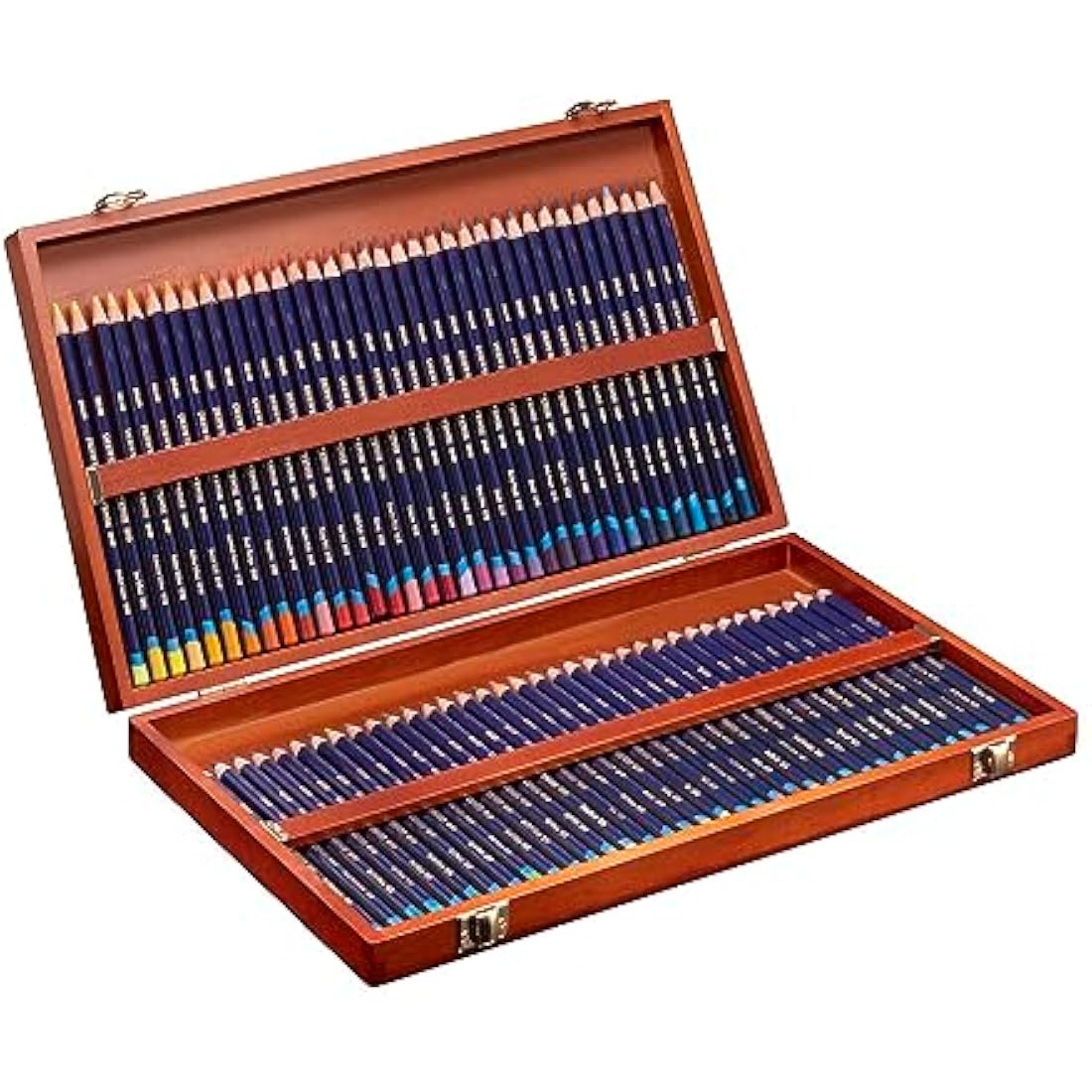 Derwent Inktense Permanent Watercolour Pencils, Set of 72 in a Wooden Gift Box, 4mm Premium Core, Water-Soluble, Ideal for Colouring, Painting and Crafting, Professional Quality (2301844)