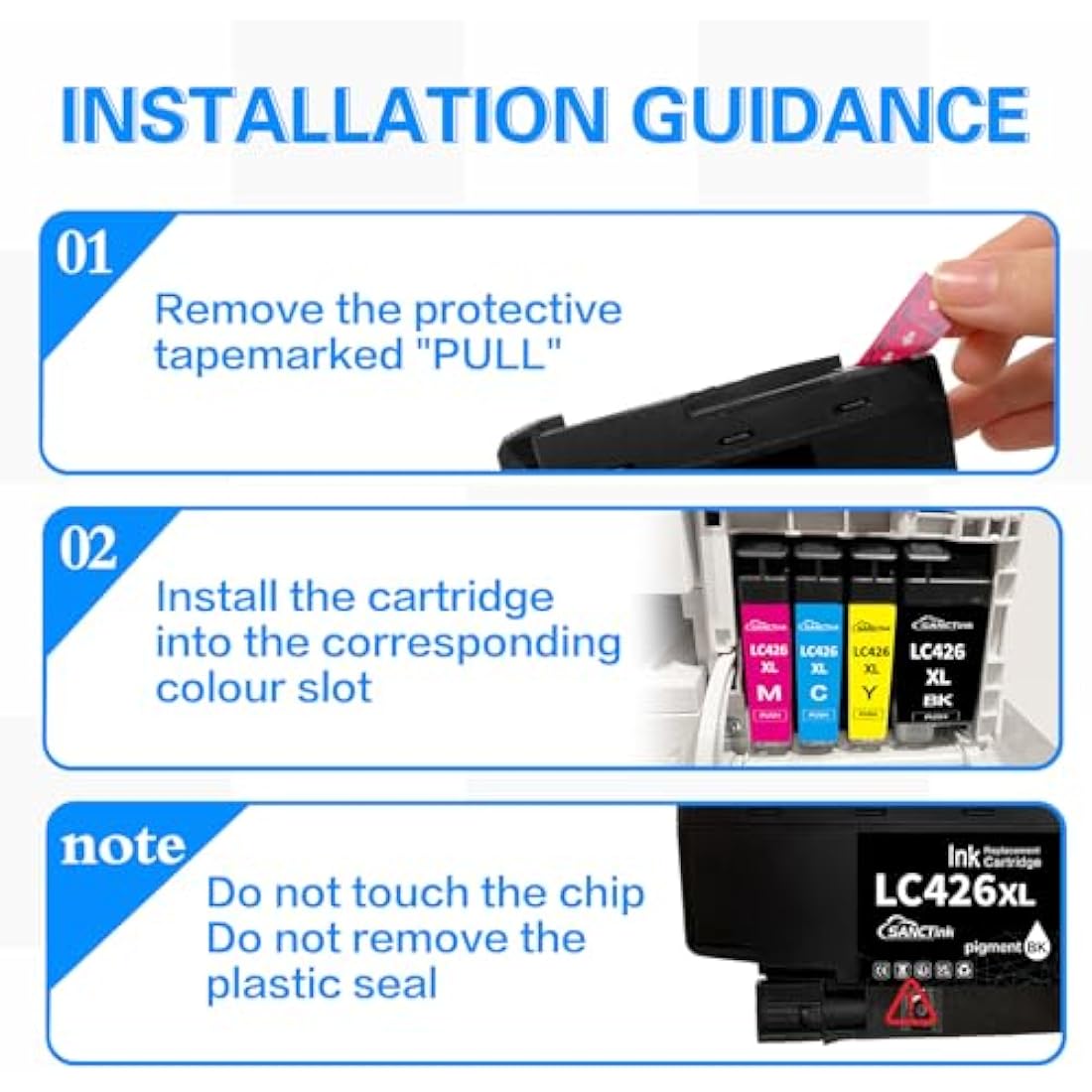 LC426-XL LC-426XL 6000/5000 Pages (High Yield) Ink Cartridges Replacement for Brother LC-426XL LC-426 426XL Compatible for Brother MFC-J4335DW MFC-J4340DW MFC-J4535DW MFC-J4540DW cartridges, 4 pack