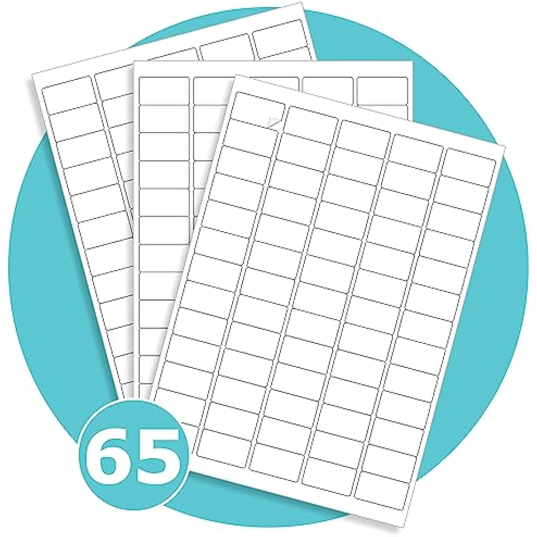 Triplast 100 x Multipurpose A4 Label Sheets - 65 Labels Per Sheet (38 x 21mm Each) - Easy Peel White Labels for Inkjet & Laser Printer - Address Labels, Shipping Labels, File Labels, DIY Stickers