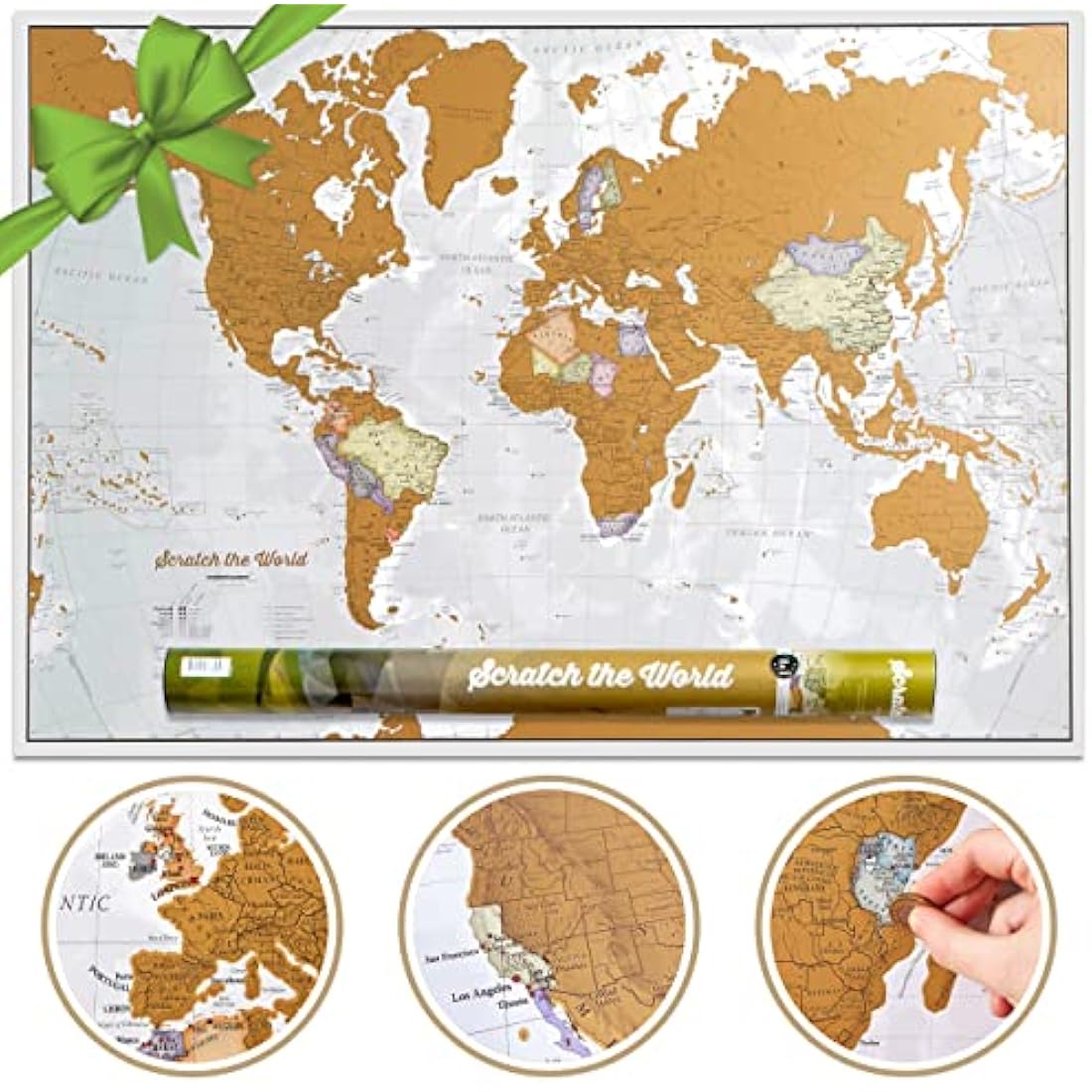 Scratch The World® Travel Map - Scratch Off World Map Poster with Gift Tube - X-Large - 84 x 59 cm - Maps International - 50 Years + of Map Making
