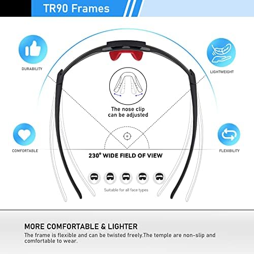 konqkin Cycling Glasses-Sports-Sunglasses-Mens-Womens-Polarised Sun Glasses UV400 Protection Ski Goggles Outdoor Bicycle Motorbike Driving Fishing Hiking Include 30 Colors