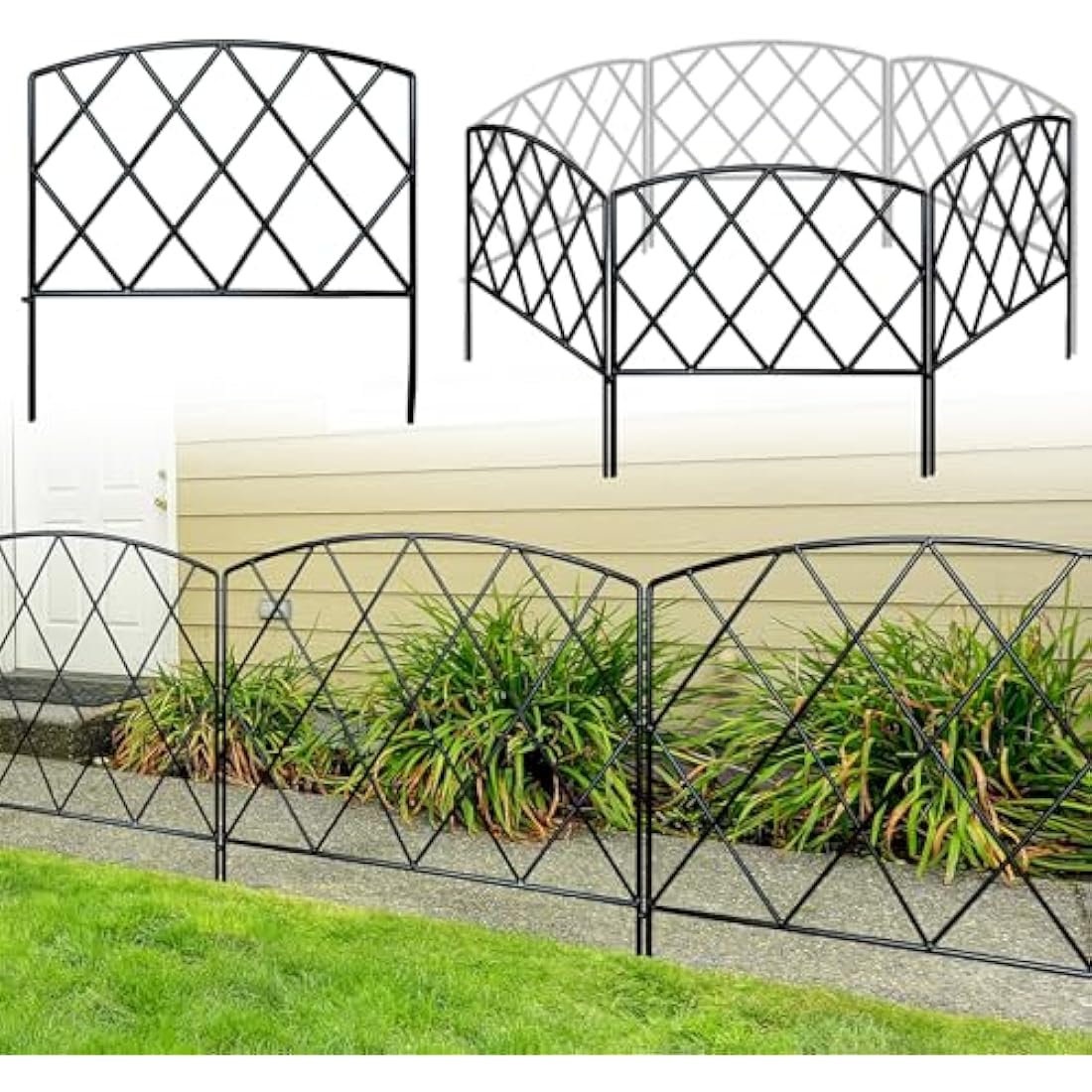 Thealyn Decorative Garden Fence 60cm (H) x 3m (L) Rustproof Metal Fence Panels No Dig Fence for Dogs Yard Patio Animal Barrier Flower Bed