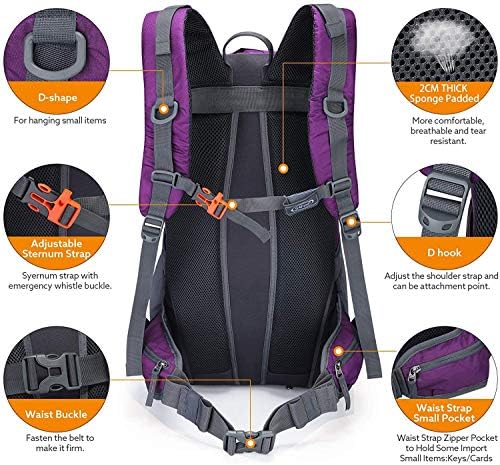 G4Free 45L Hiking Backpacks with Rain Cover Waterproof Trekking Backpack Travel Backpack Outdoor Camping Mountaineering Hiking for Men Women