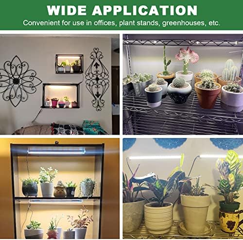 Kullsinss Grow Lights for Indoor Plants, 6000K/3000K/660nm Full Spectrum LED Plant Grow Light Strips with 10 Dimmable Levels, 3/9/12H Timer, Sunlike Grow Lamp for Hydroponics Succulent, 2 Pack