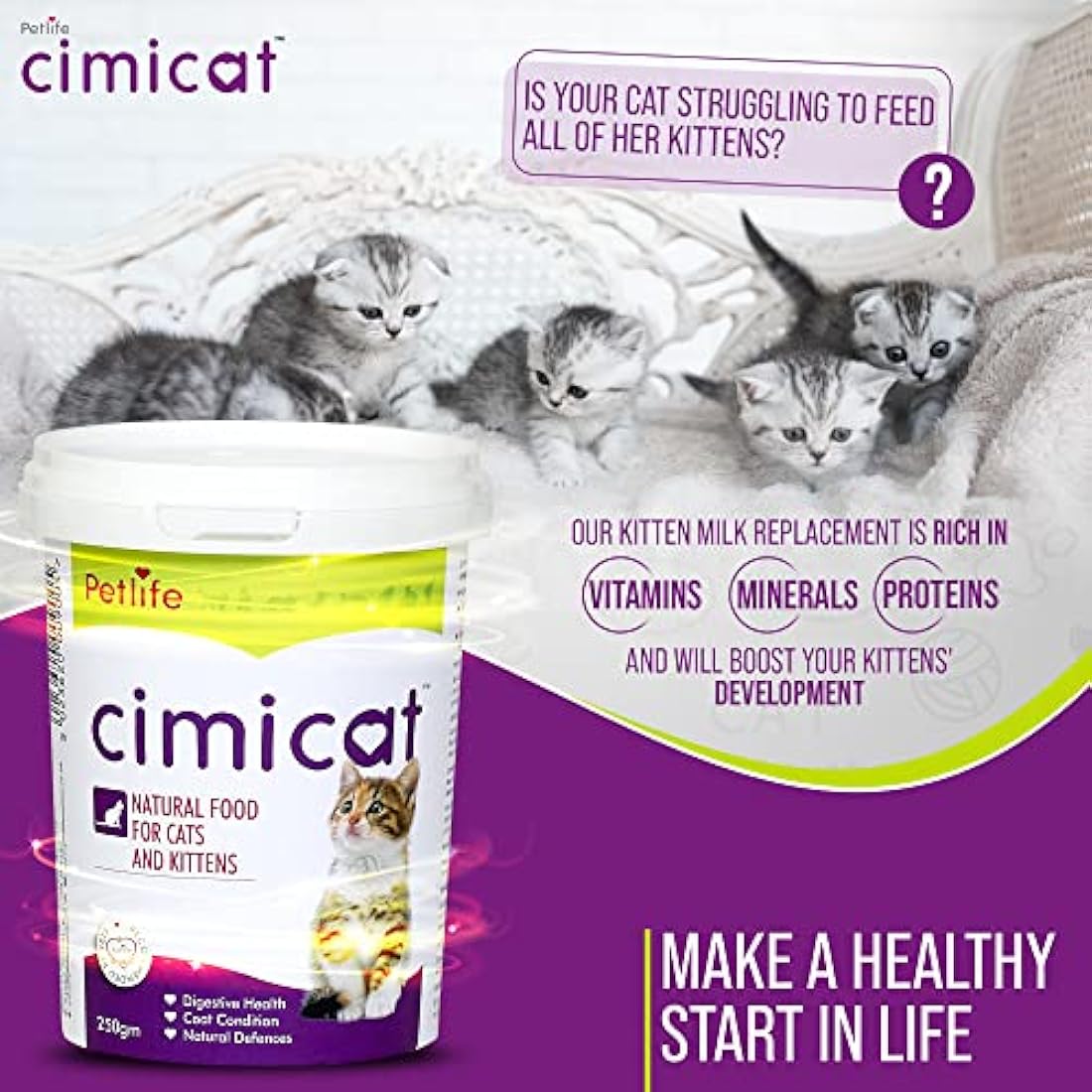 Petlife Cimicat Milk Substitute for Cats, 250 g