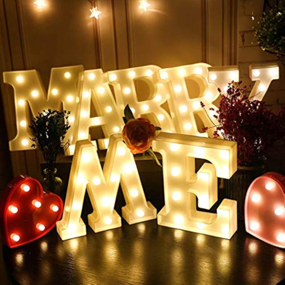 HONPHIER® Letter Lights Decorative LED Alphabet Lights Marquee Decoration Light Up Sign Night Light Battery Operated for Birthday Party Wedding Receptions Holiday Bar Home Bedroom Bath Bar Decor (G)
