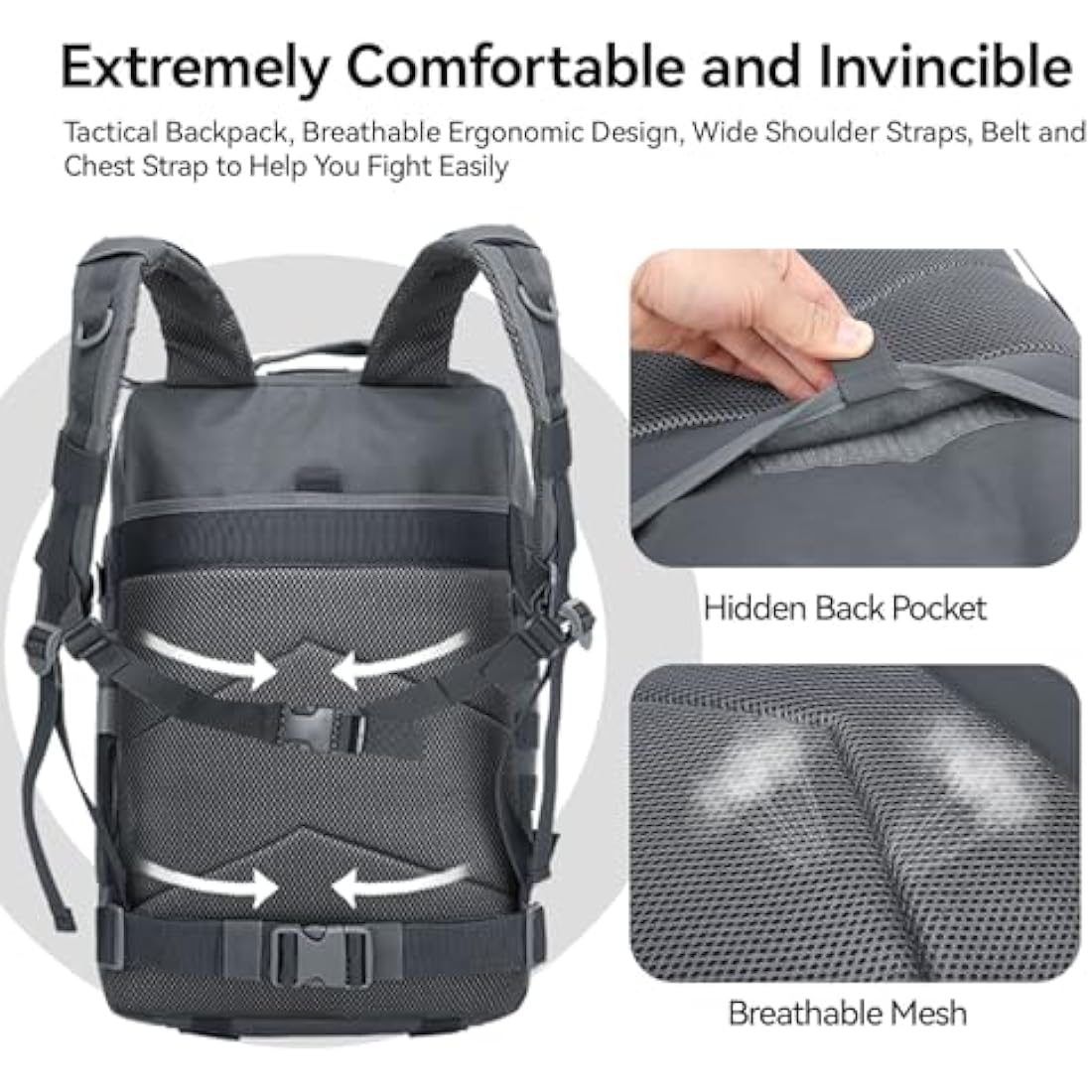 Delgeo 45L Military Tactical Backpacks Molle Army Assault Pack 3 Day Bug Out Bag Hiking Treeking Camouflage Hunting Rucksack