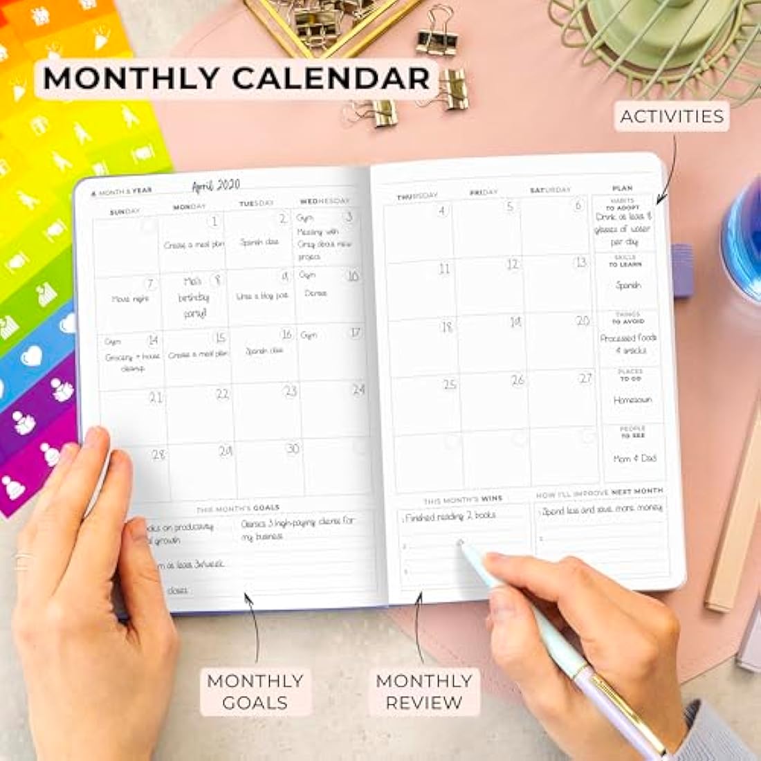 Clever Fox Advanced Weekly Planner – Undated Life Goal Planner for Daily Productivity & Time Management – Day Organizer Journal – Hardcover A5, Lavender