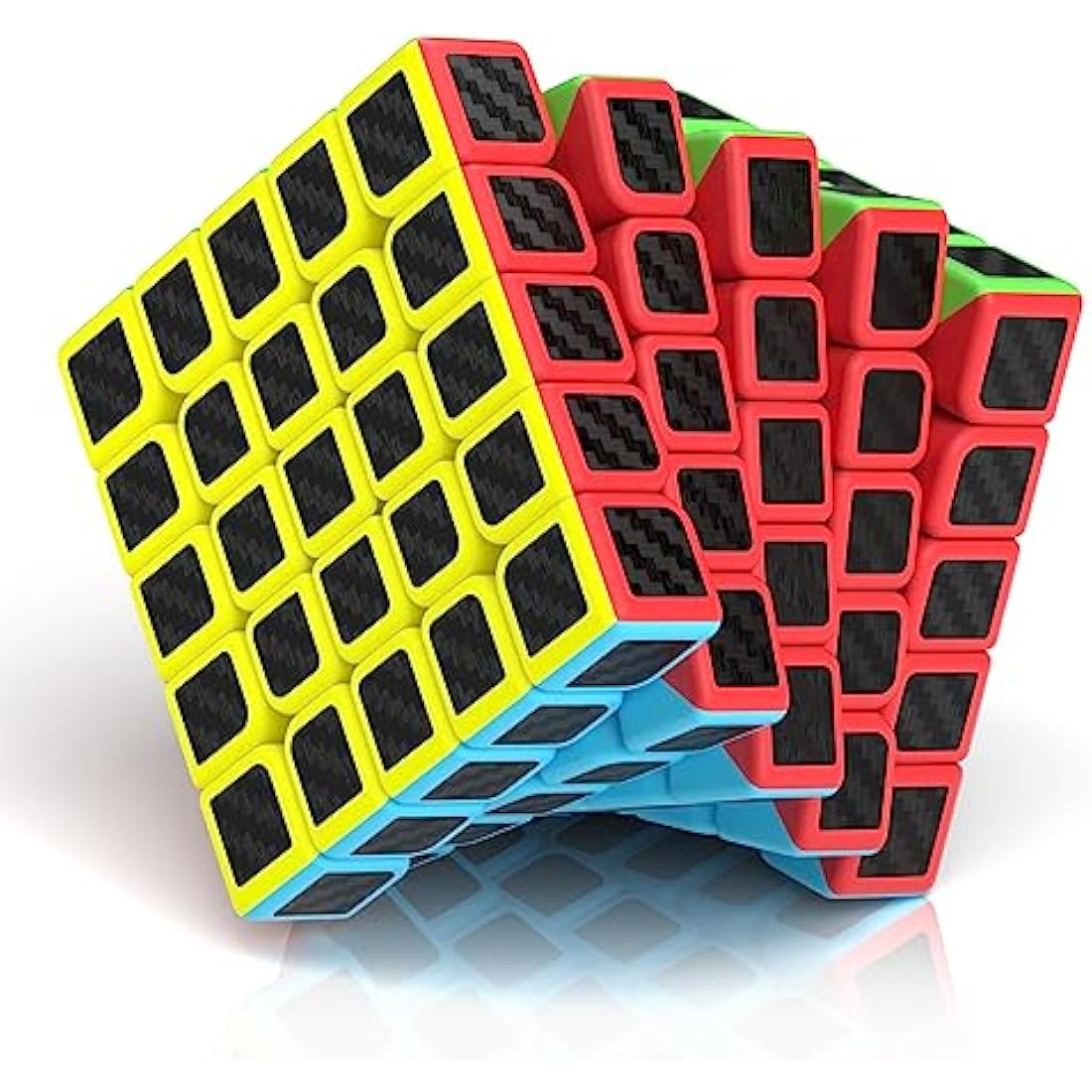 ROXENDA Speed Cube, Magic Puzzle Cube Super-durable Carbon Fiber Sticker with Vivid Colors for Kids (5x5x5)