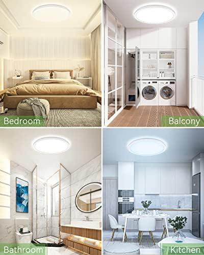 zemty 2 Pack 29W 3200LM LED Ceiling Light, 30cm Bathroom Lights Ceiling 3000K/4500K/6000K, 3 Color Temperature Round Ultra Thin for Bedroom, Bathroom, Living Room, Kitchen