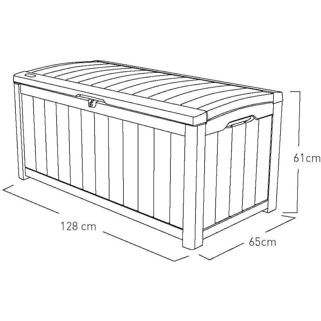 Keter Glenwood 390L Outdoor 60% recycled Garden Furniture Storage Box Brown| Fade Free | All Weather Resistant | Safe and Secure | Zero Maintenance | 2 year Warranty