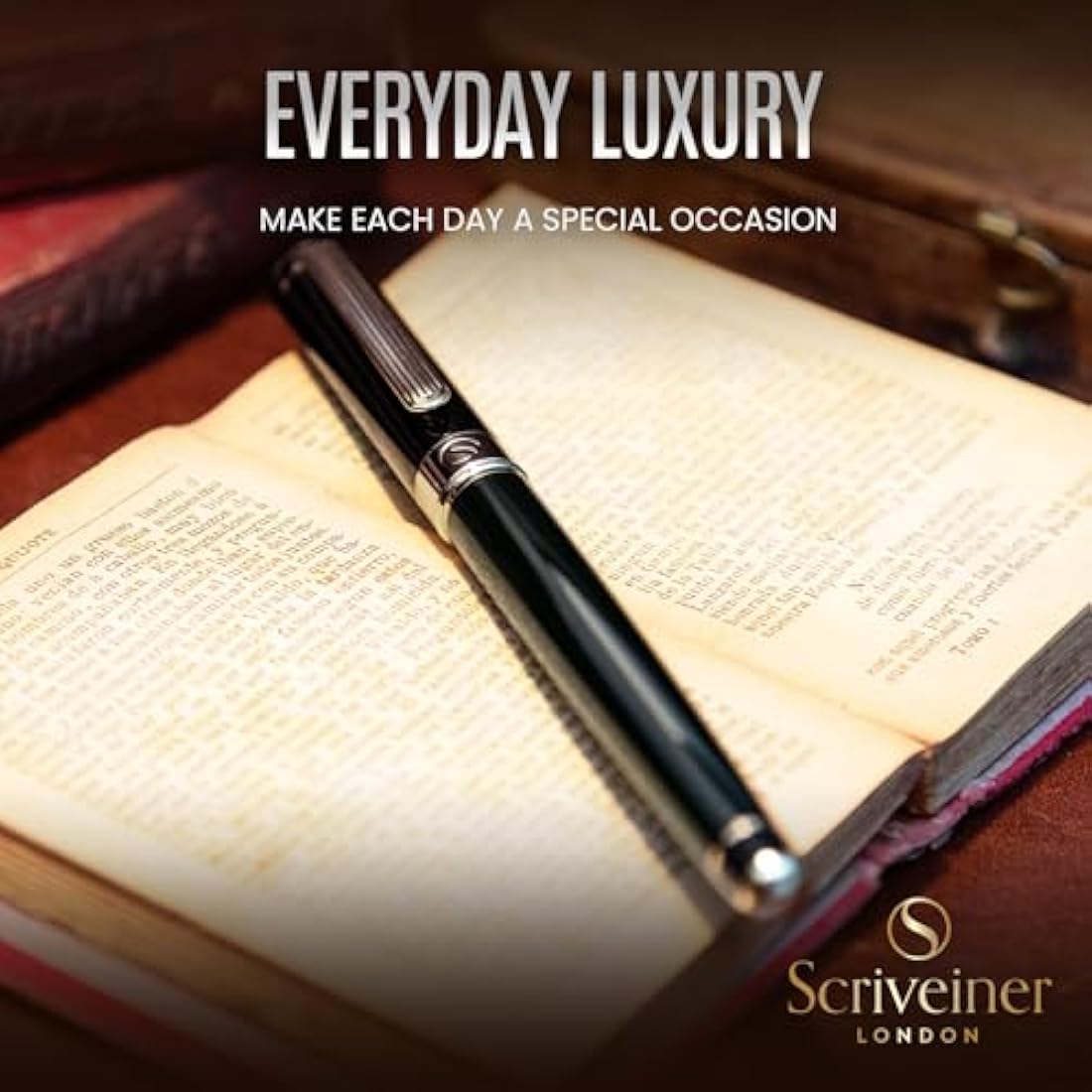 Scriveiner Black Green Rollerball Pen - Multi Award Winning Luxury Rollerball with Chrome Trim & Schmidt Refill, Quality Executive Writing Pen for the Office, Journaling or Gift Set for Men & Women
