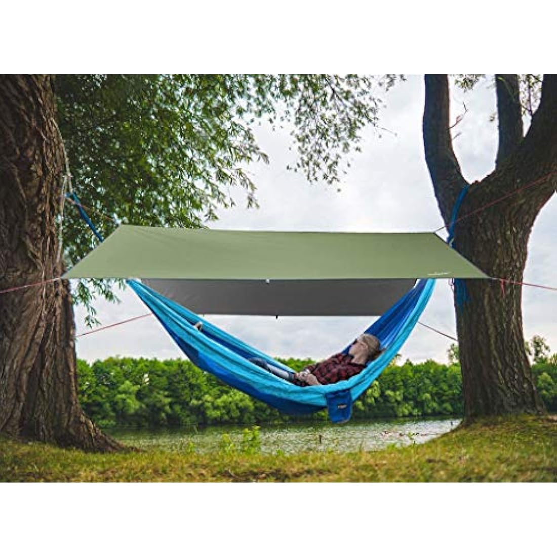 Unigear Tarp Rain Fly Tarp Waterproof Tent Cover Hiking Shelter Foldable Lightweight Waterproof for Camping and Protection Against Rain, Snow and Sun