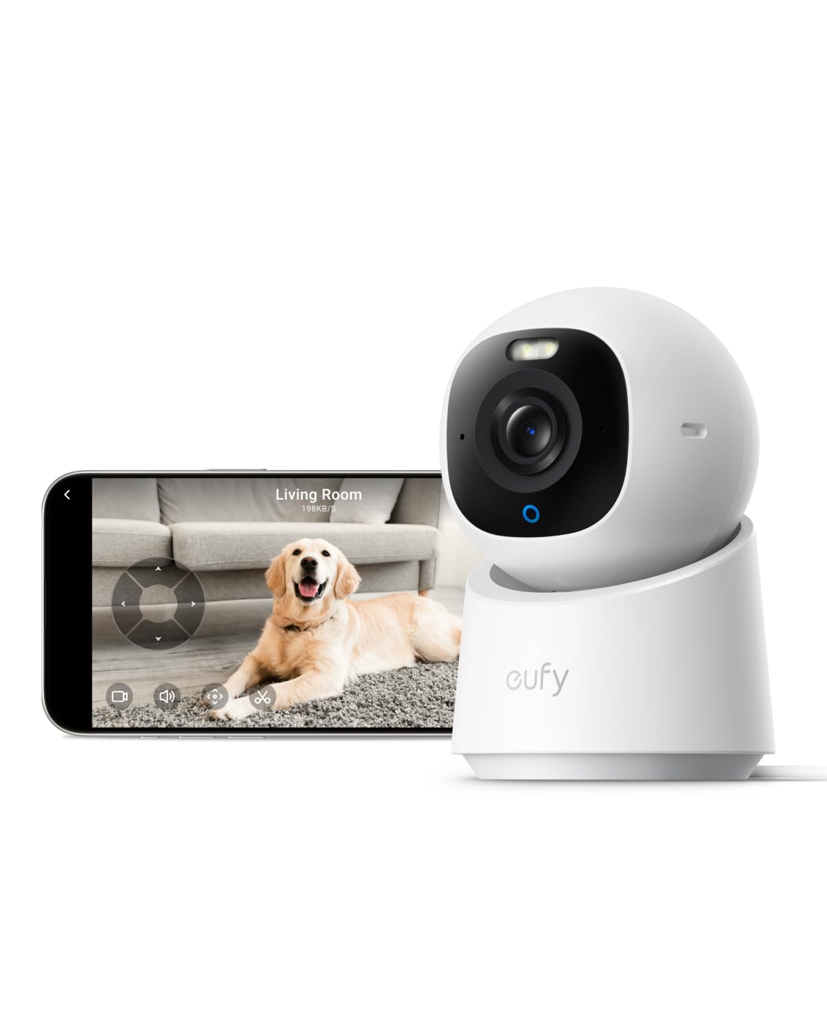 eufy Security Indoor Cam E30 4K UHD Indoor Security Camera, Latest Generation, Dog/Baby/Pet Camera, Colour Night Vision, Human/Pet Auto Tracking, 360?