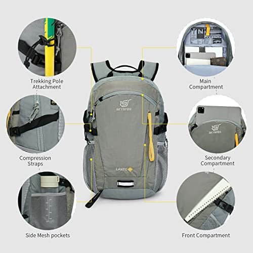 SKYSPER Small Hiking Backpack, 20L Lightweight Travel Backpacks Hiking Daypack Rucksack Women Men for Trekking Backpacking Outdoor Sports