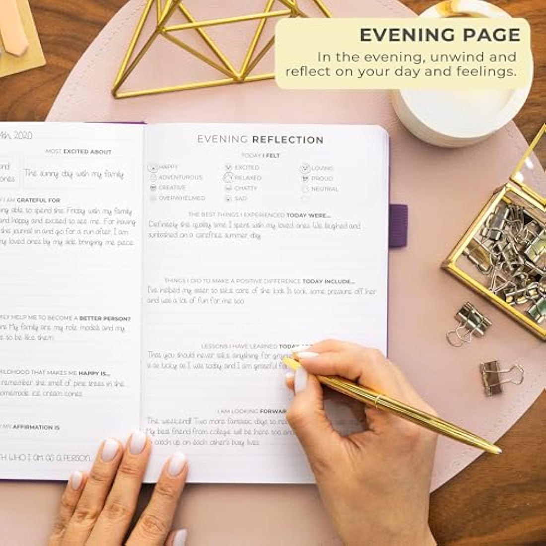 Clever Fox Gratitude Journal – Happiness, Positivity & Affirmation Daily Journal – Inspirational Daily Notebook – 3 Months, A5 (Purple)