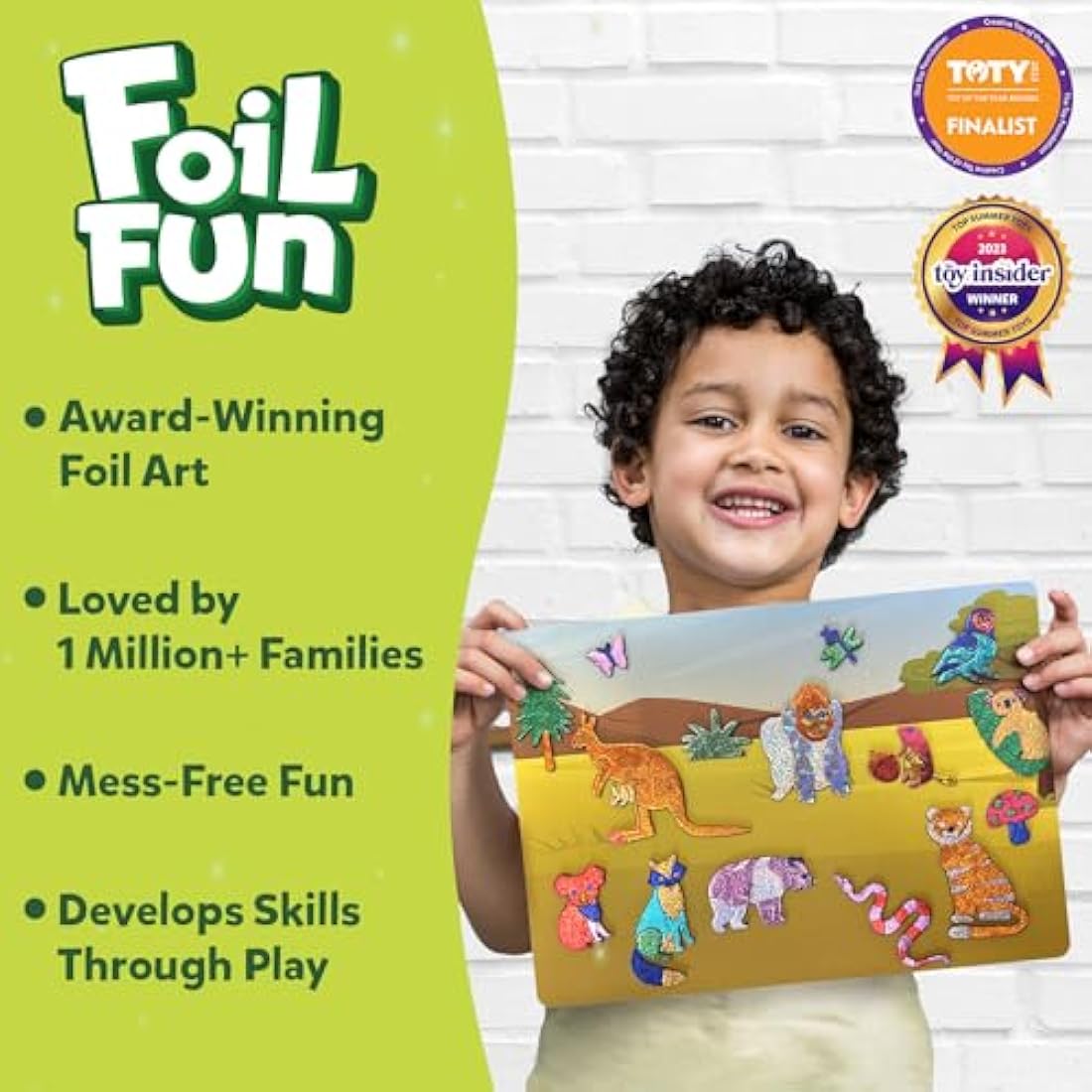 Skillmatics Foil Fun - Animals Mega Pack, No Mess Art for Kids, Craft Kits & Supplies, DIY Creative Activity, Travel Toys, Gifts for Boys & Girls Ages 4, 5, 6, 7, 8, 9, Travel Toys