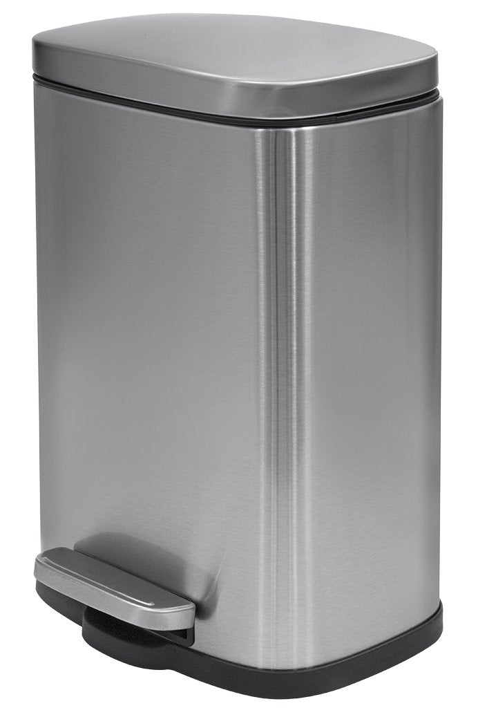 Spirella Collection Akira Pedal Bin, 21.4 x 17.6 x 30 cm (5 Litres), Steel, Matt Chrome