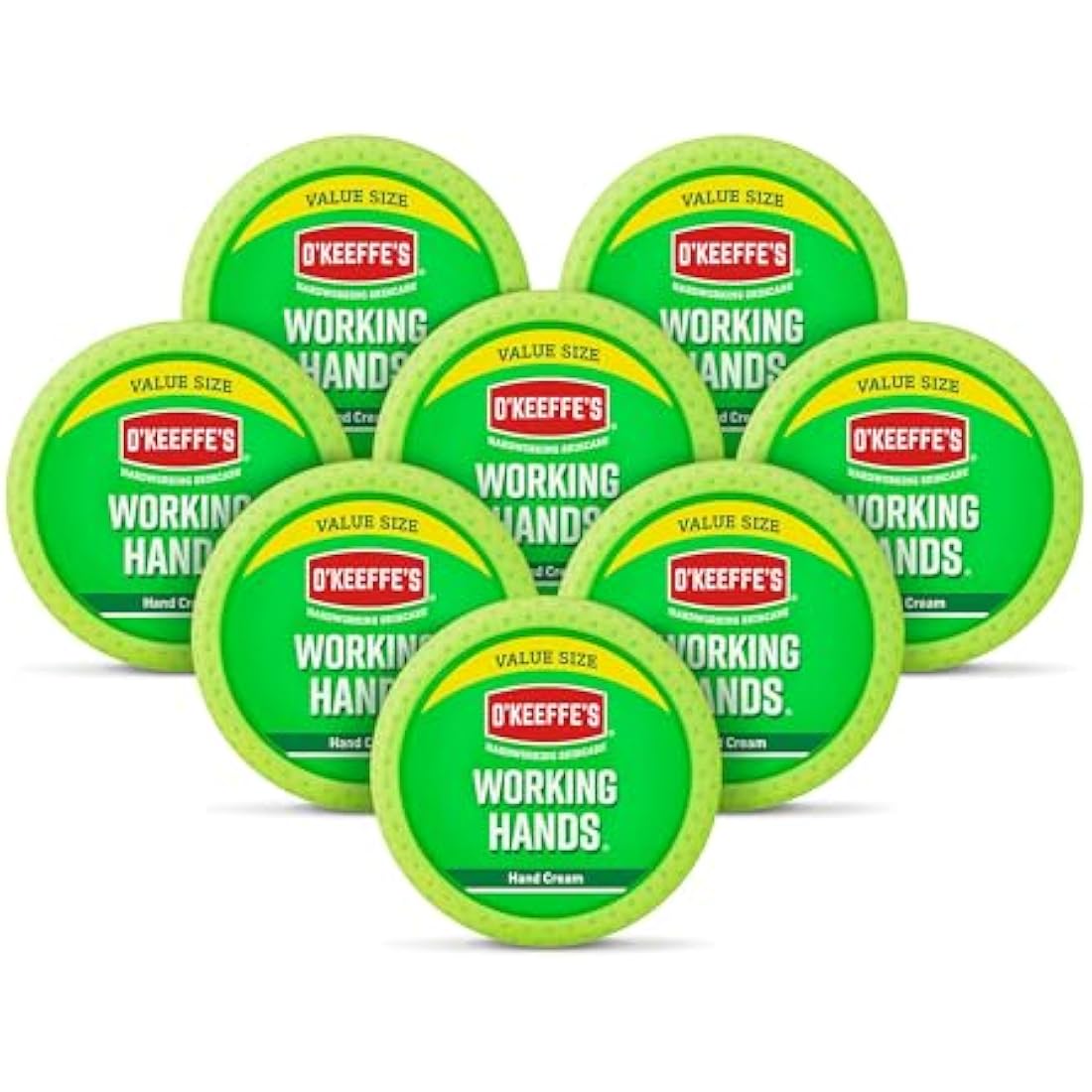 O'Keeffe's Working Hands Value Size Jar 193g (8 Pack) - Hand Cream for Extremely Dry, Cracked Hands | Instantly Boosts Moisture Levels, Creates a Protective Layer & Prevents Moisture Loss