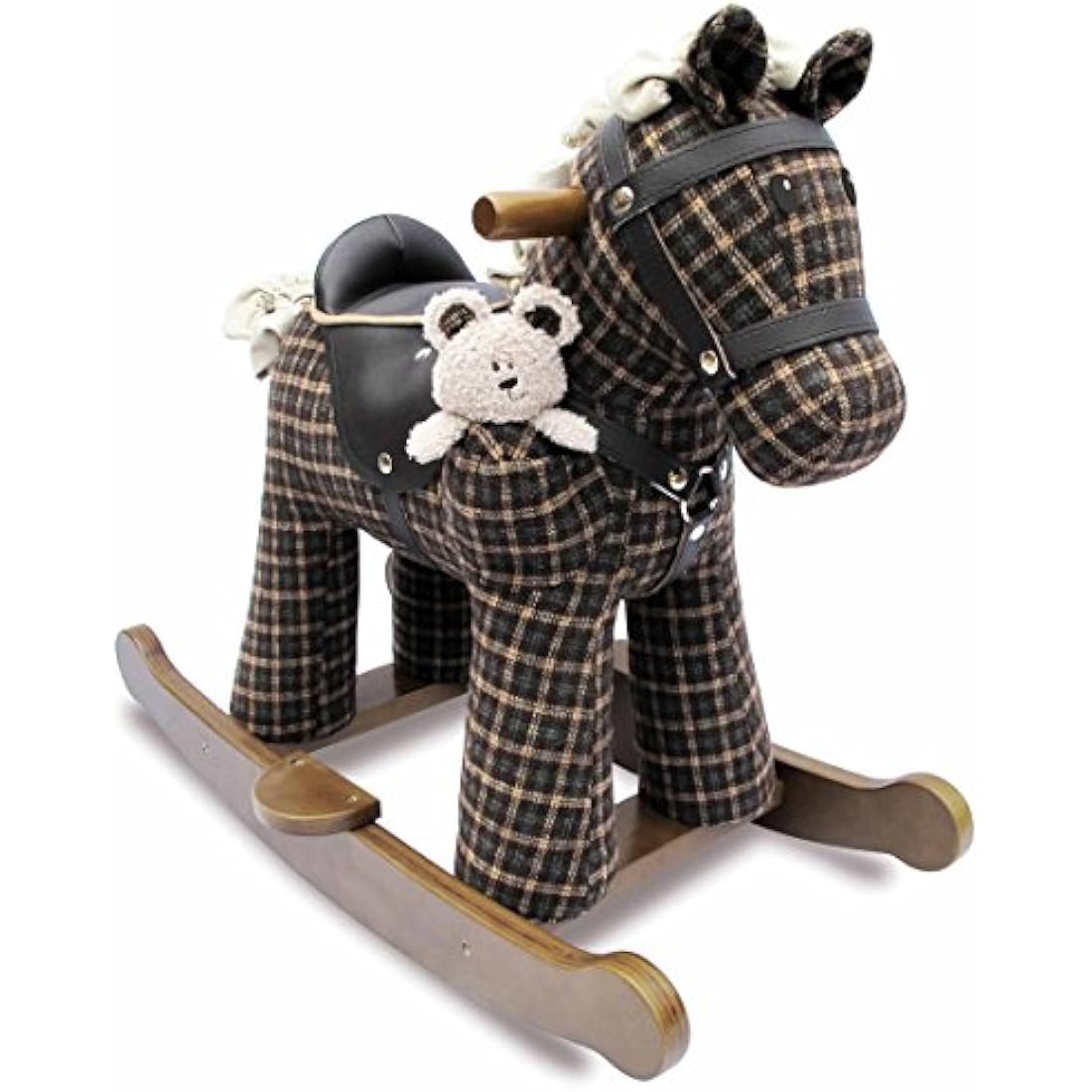 Little Bird Told Me - Rufus & Ted Rocking Horse for Baby/Toddler 9+ Months Unisex - Leatherette Saddle & Bridle, Solid Wooden Frame & Rockers, Removable Plush Toy - British Brand Since 2007