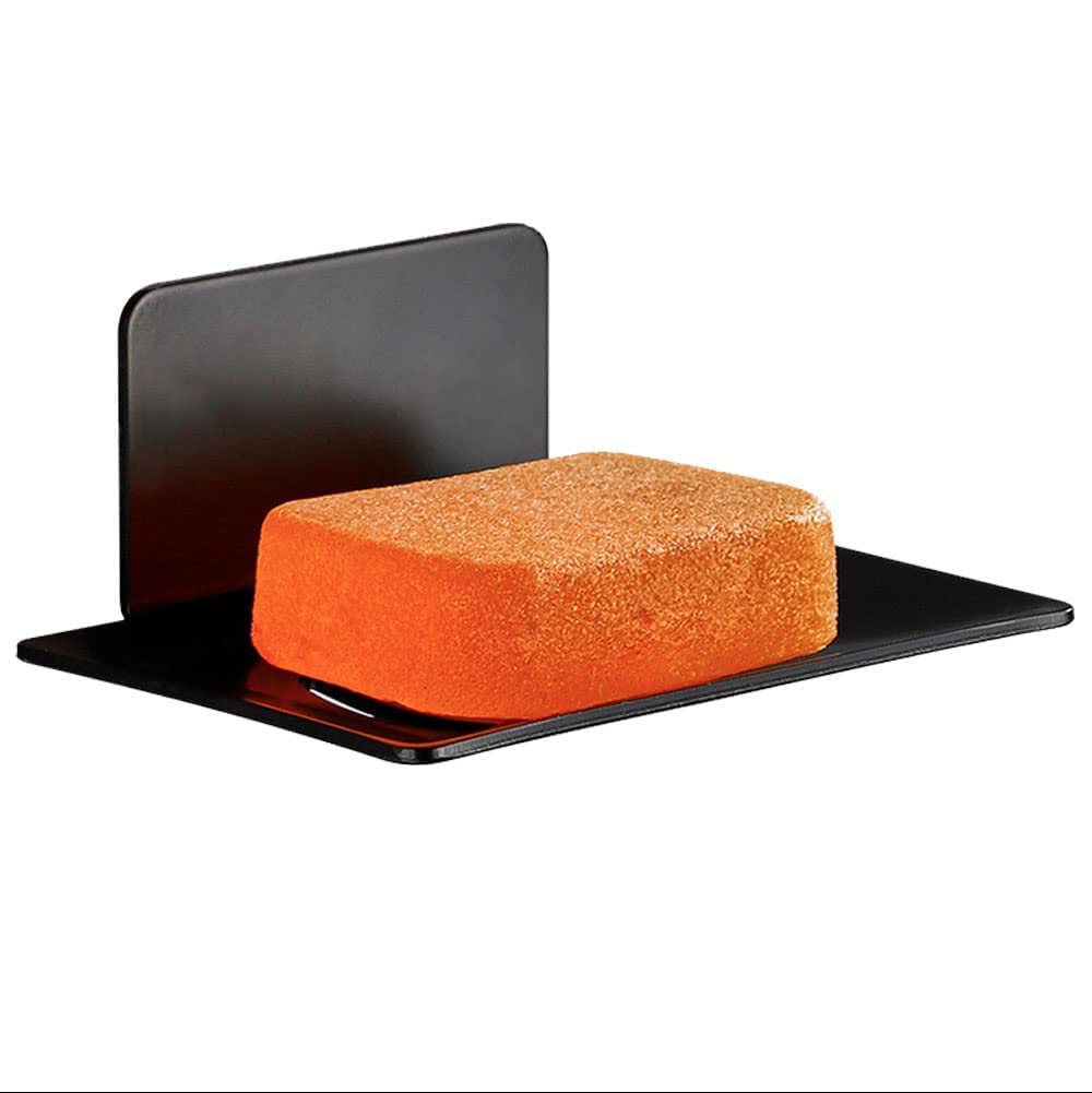 Melairy Soap Dish Stainless Steel soap Tray Self-Adhesive Black Finish Without Drilling