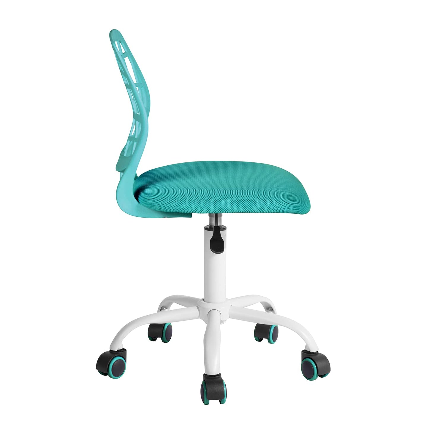 HOMYLIN Desk chair Computer chair Ergonomic Fabric Swivel Office Comfy chair Work Chair without Arms Height Adjustable Study chair, Turquoise I