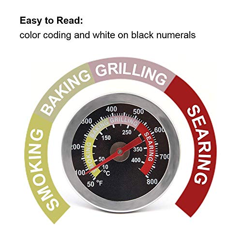 LOKHING 01T08 DIA 6 Centimeters Stainless Steel Smoker Grill BBQ Temperature Gauge Oven BBQ Thermometer Gauge