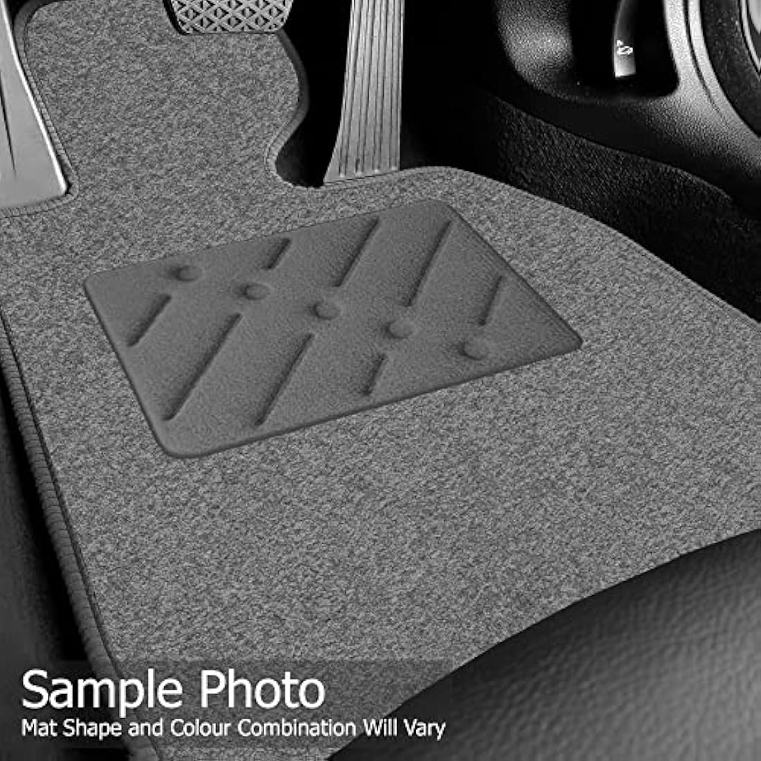 Car Mats FOR BMW 5 Series (F10 / F11) 2013-2016 Grey Carpet & Grey Ribbed Trim & Grey Rectangle Heel Pad [SAPP-1521]