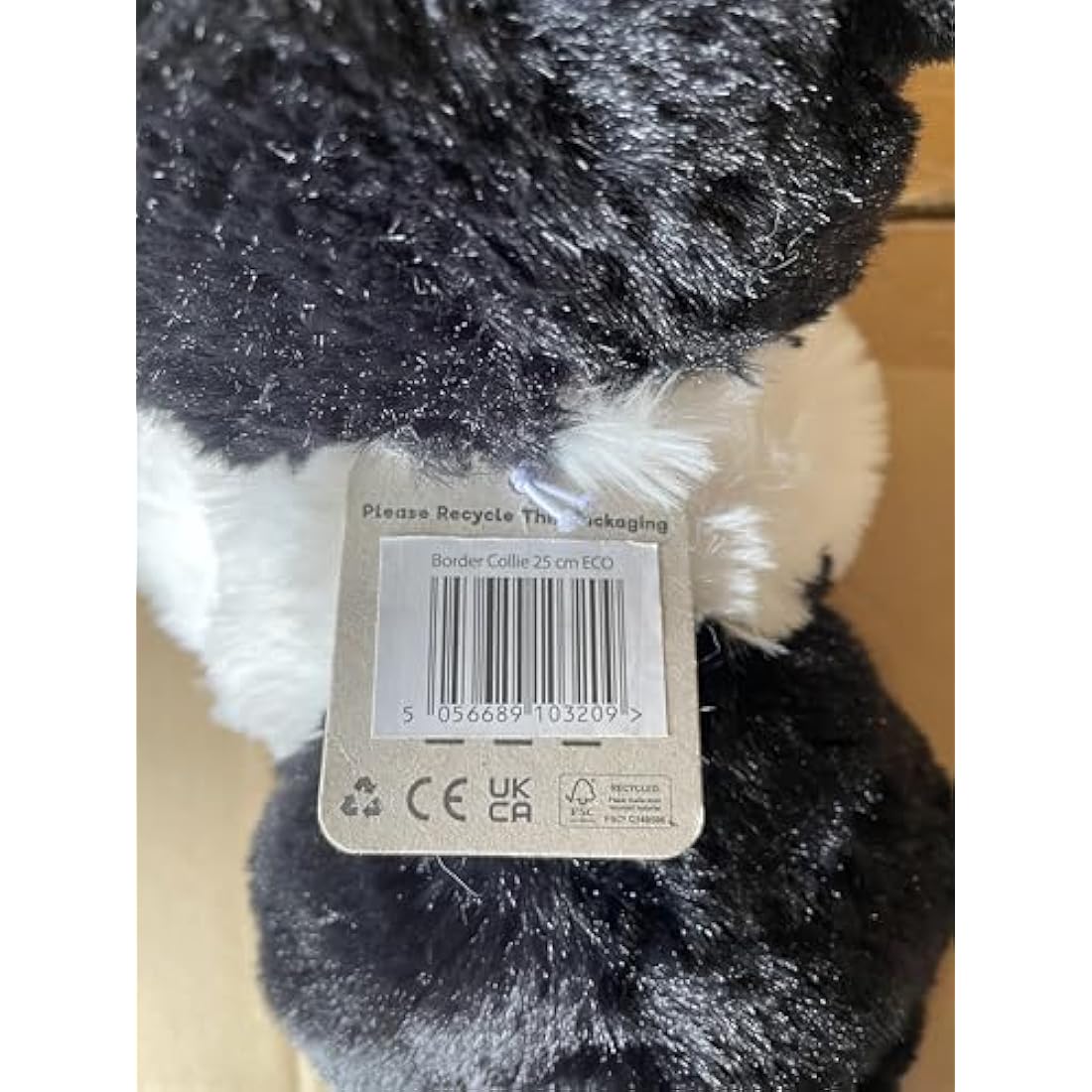 Zappi Co Border Collie Plush Toy (30cm) - Lovable, Sheepdog Soft, Eco-Friendly, Kid's Best Friend for Comfort and Play, Recycled