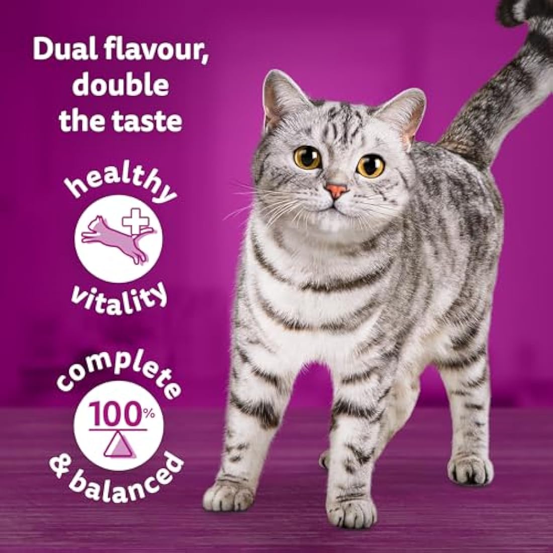 whiskas 1 plus Adult Tasty Duo in Jelly 84 Pouches, Adult Wet Cat Food, Surf and Turf, Megapack (84 x 85 g)