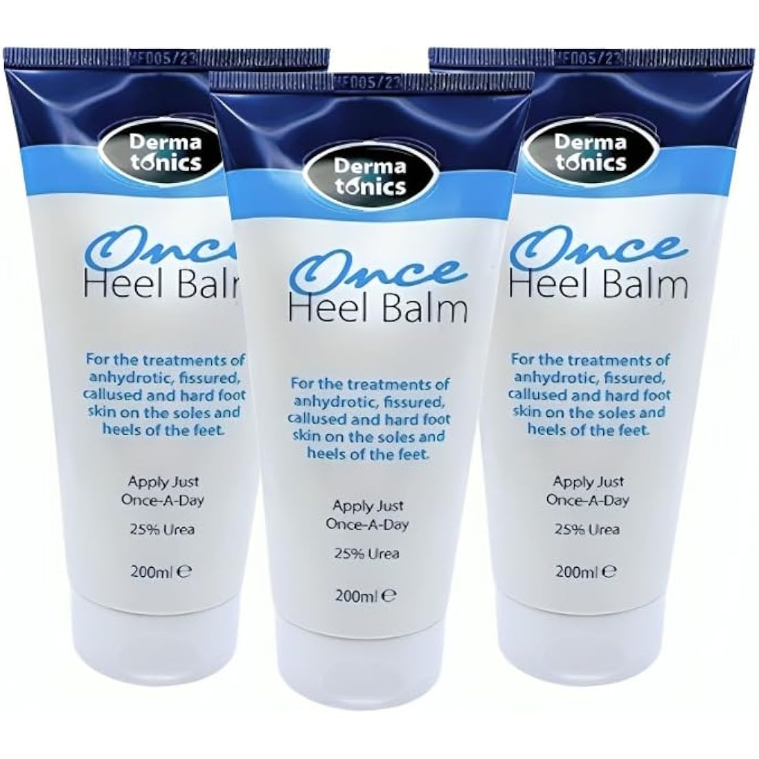 Dermatonics Once Heel Balm | Long-lasting Relief for Rough, Dry, and Callused Heels and Feet | Paraben-free and Clinicaly Proven | Visible Result in 8 Days | Pack of 3 x 200 ml