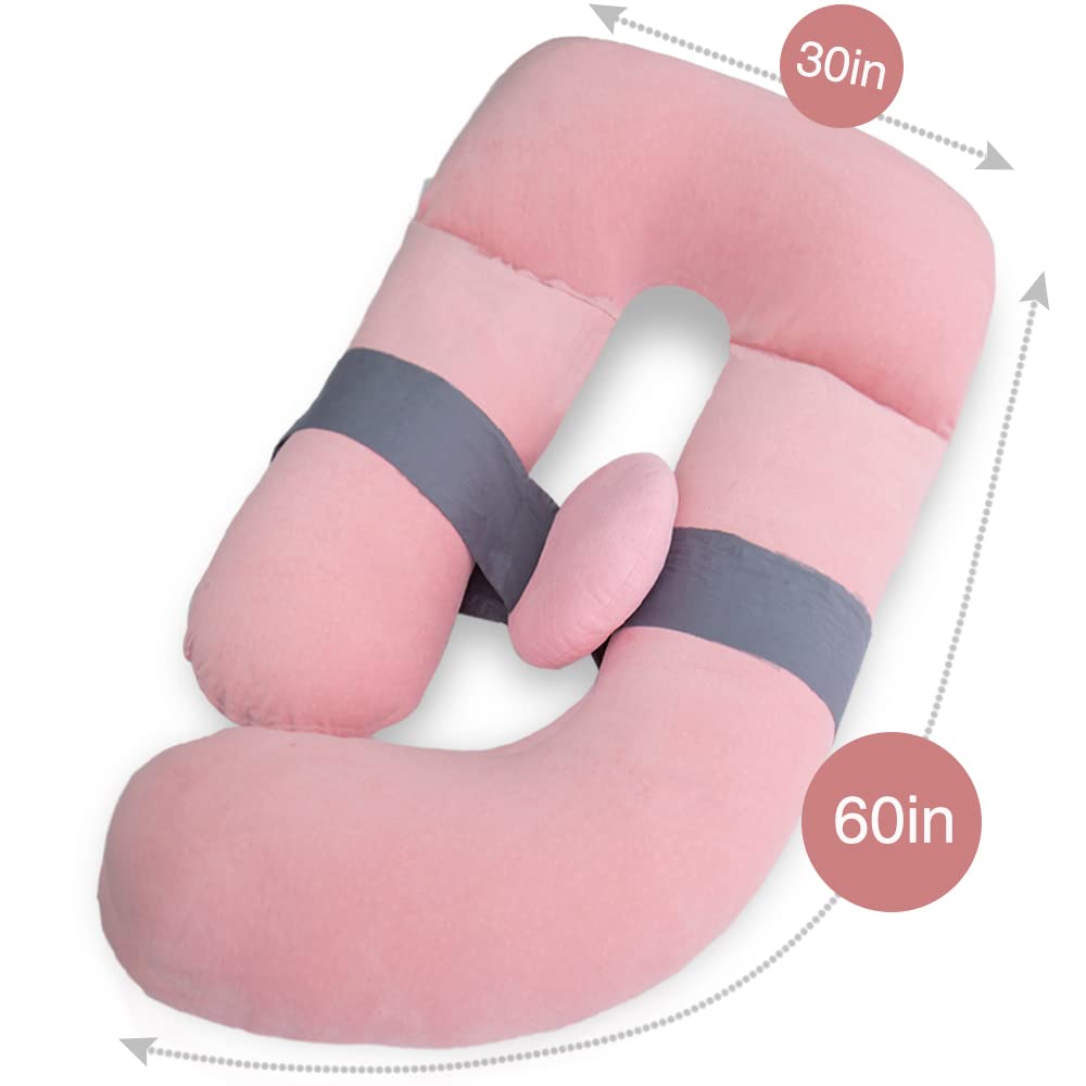 AS AWESLING 60in Full Body Pillow | Nursing, Maternity and Pregnancy Body Pillow | Extra Large U Shape Pillows and Lounger with Detachable Side,