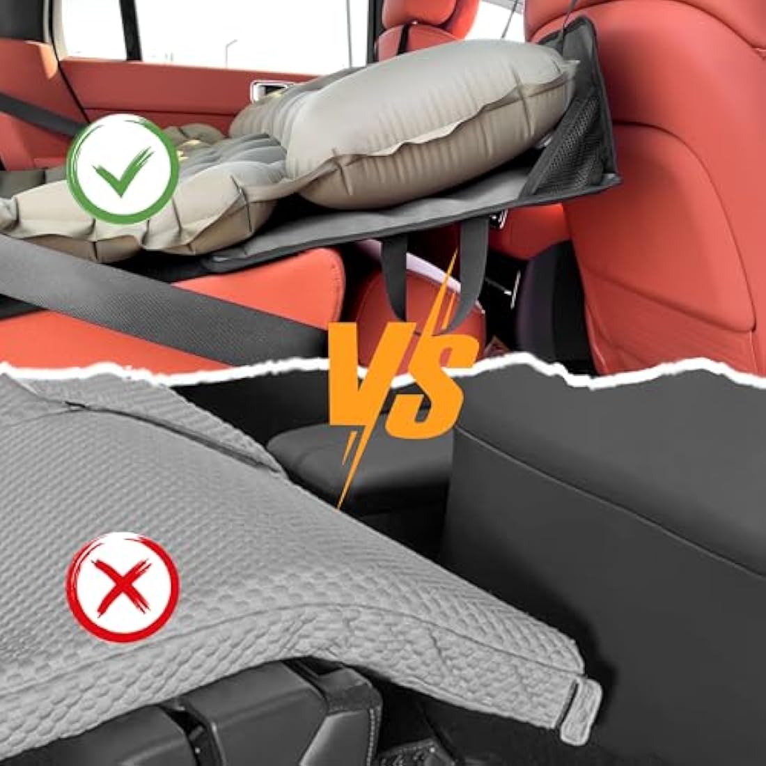 ONTYZZ Non-inflatable Car Camping Mattress Collapsible SUV Bed Mattress for Sleeping Portable Car Back Seat Extender for Car SUV Truck