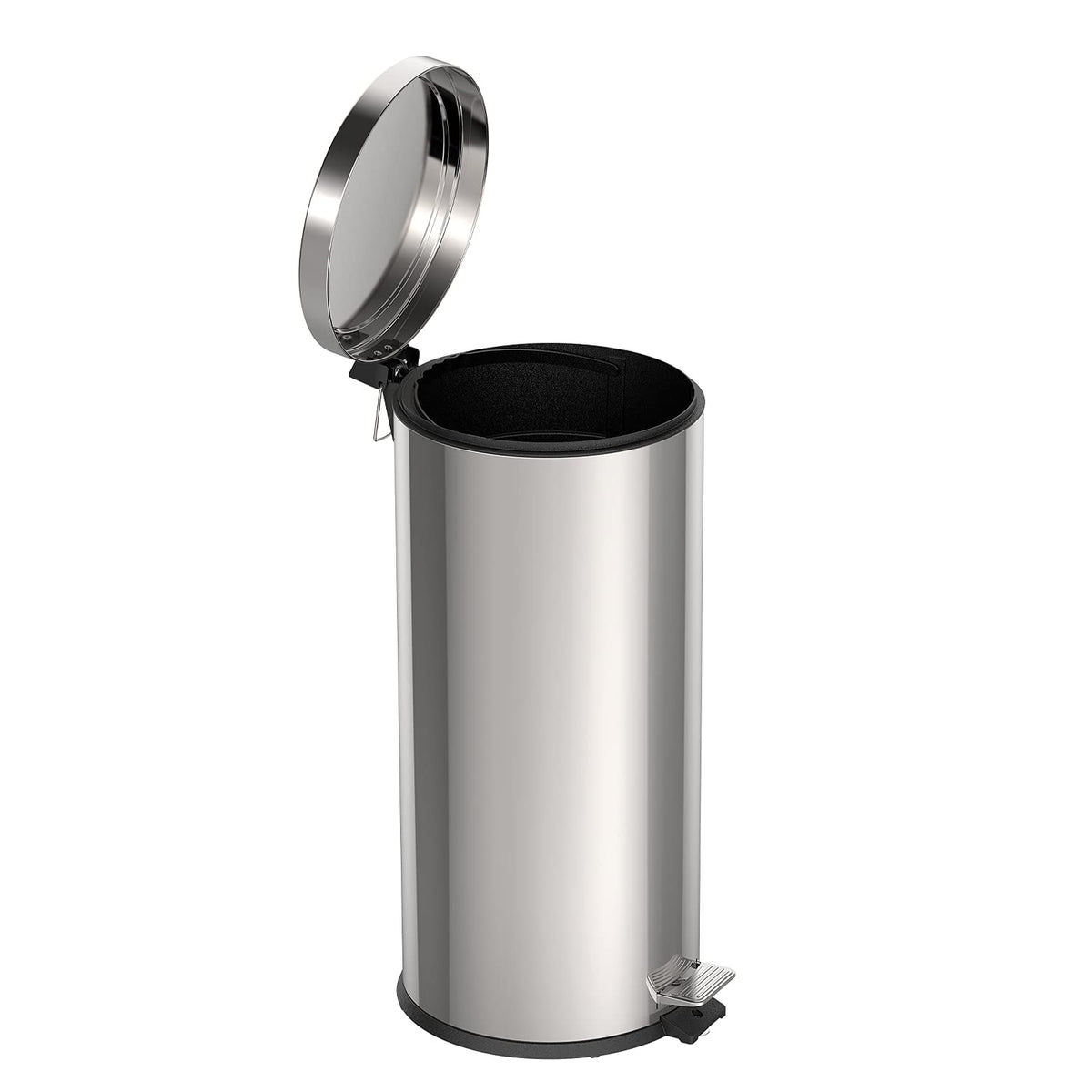 Tramontina 30 Litre Kitchen Indoor Outdoor Rubbish and Waste Bin with Pedal, Metal Stainless Steel, 29.5 cm Diameter x 65.5 cm Height, 94538130