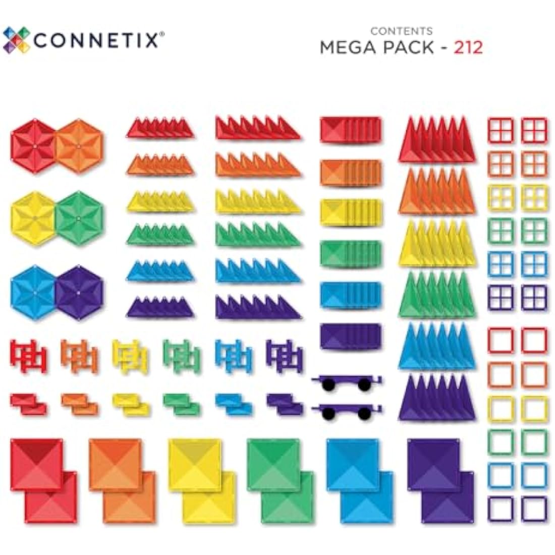 Connetix Rainbow Mega Pack, 212 Pieces