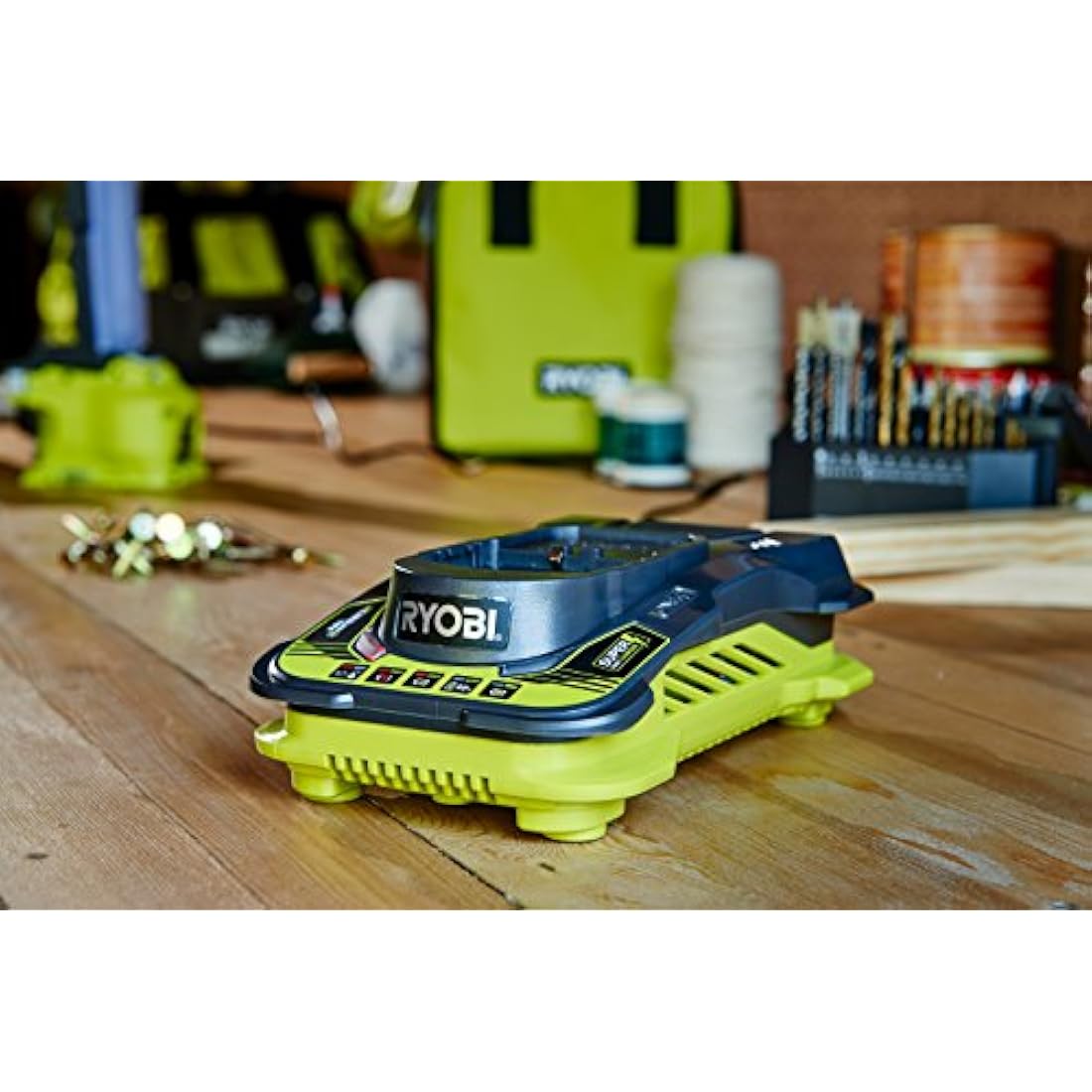 RYOBI RC18150 18V ONE+ Cordless Battery Charger, Hyper Green/Grey, 5.0Ah