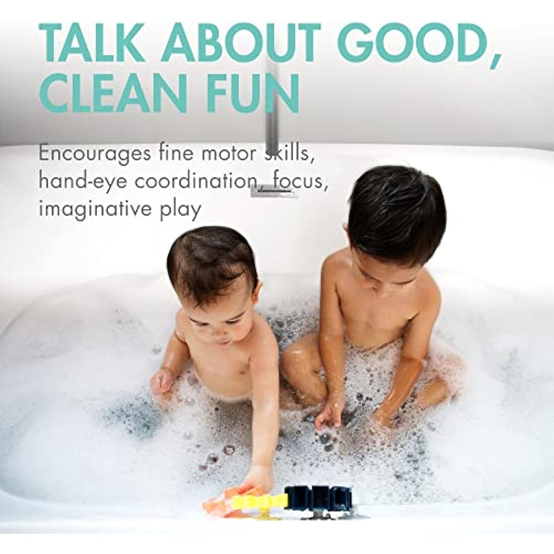 Boon B11375 COGS Building Set (5pcs), Baby Bath, Suction Gears Bathtub Toy, Kids Water Play, Suitable for Boys and Girls Aged 12 Months and Older