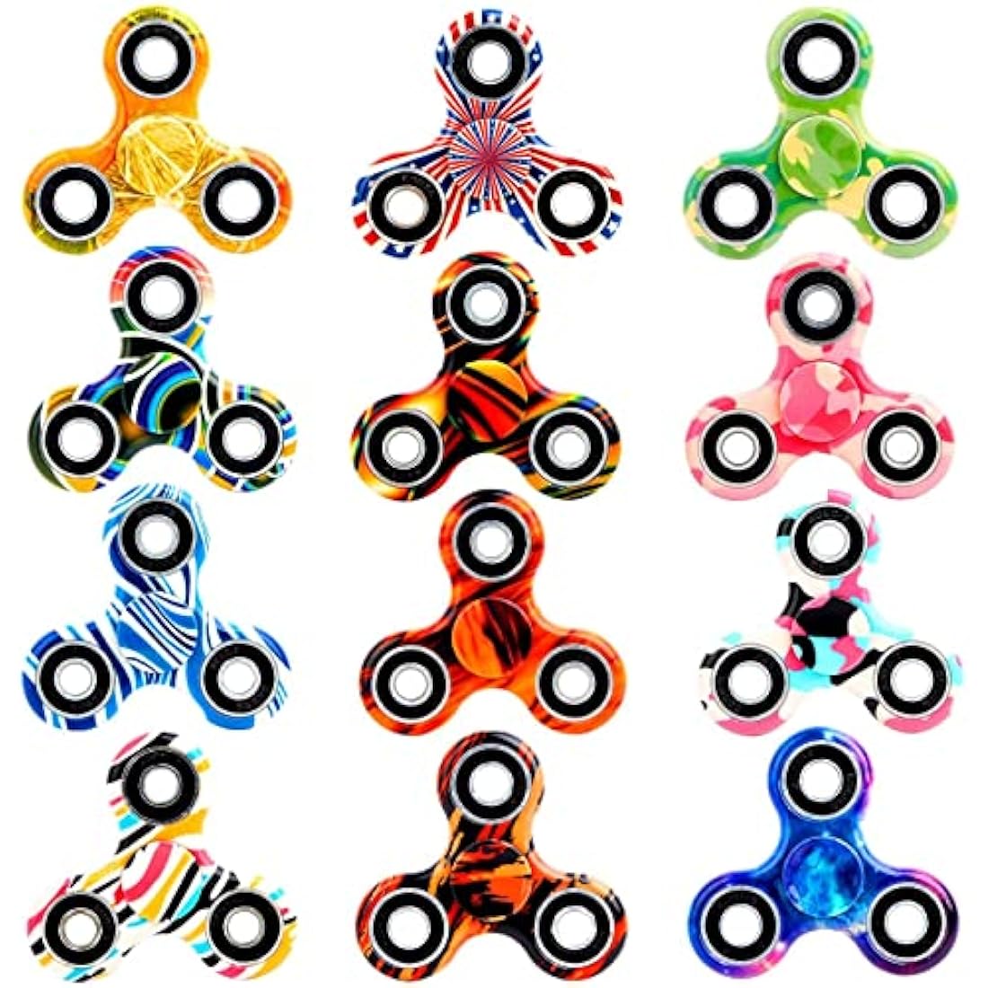 SCIONE Fidget Spinner 12 Pack ADHD Stress Relief Anxiety Toys Fidget Spinners Gift for Kids and Adults Finger Toy with Bearing Focus Fidget Restless Colorful Hand Spinner